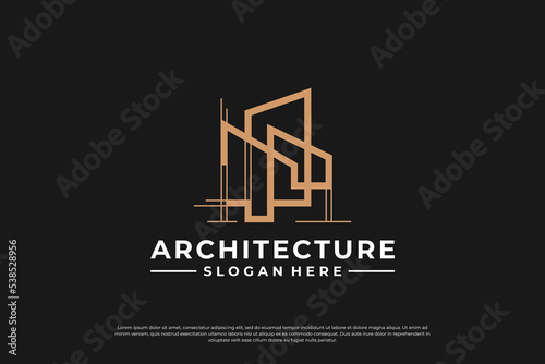 Building architecture logo design. Building construction logo template.