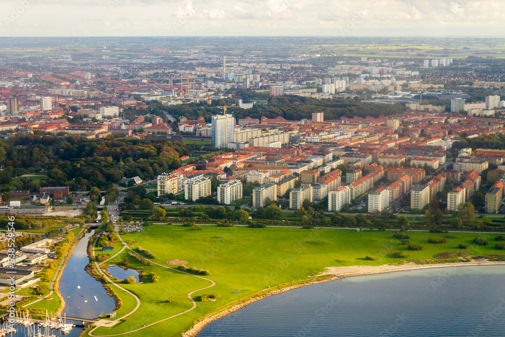 Naklejka premium Aerial view of Malmo city Sweden