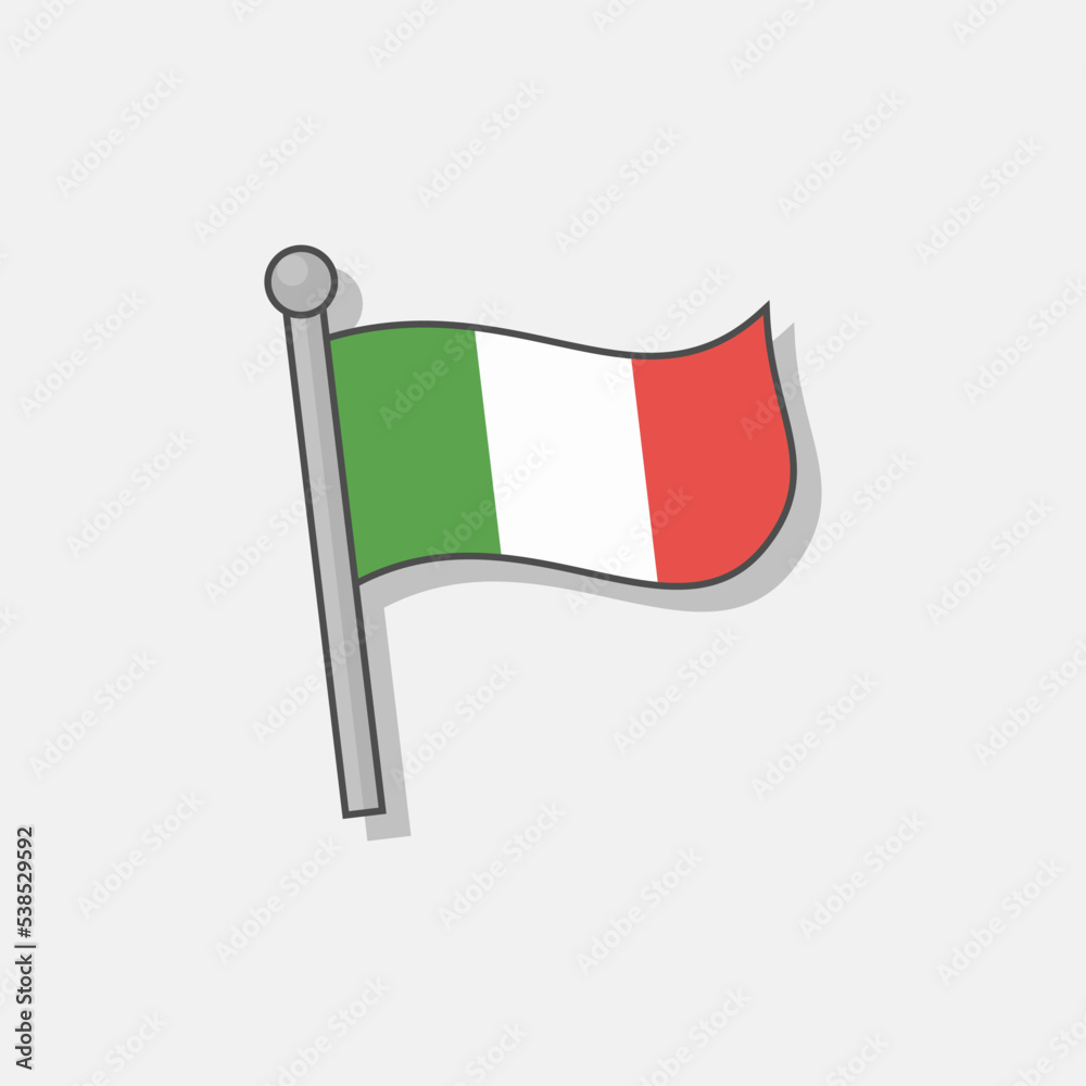Illustration of Italy flag Template Illustration of Italy flag Template