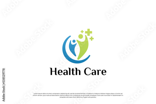 people healthcare logo design template.