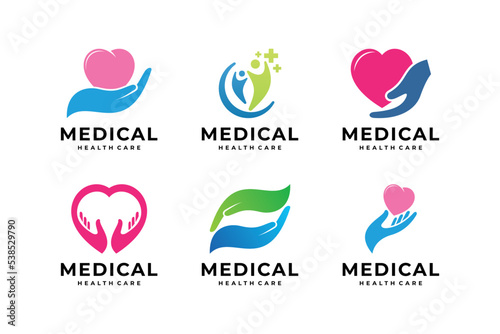 set of creative medical healthcare logo design collection.