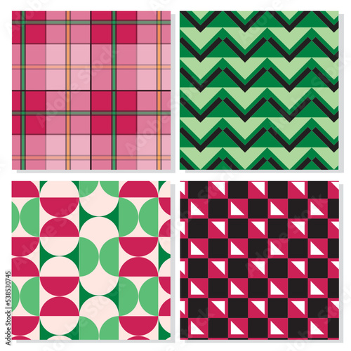 checkered pattern geometric green crimson