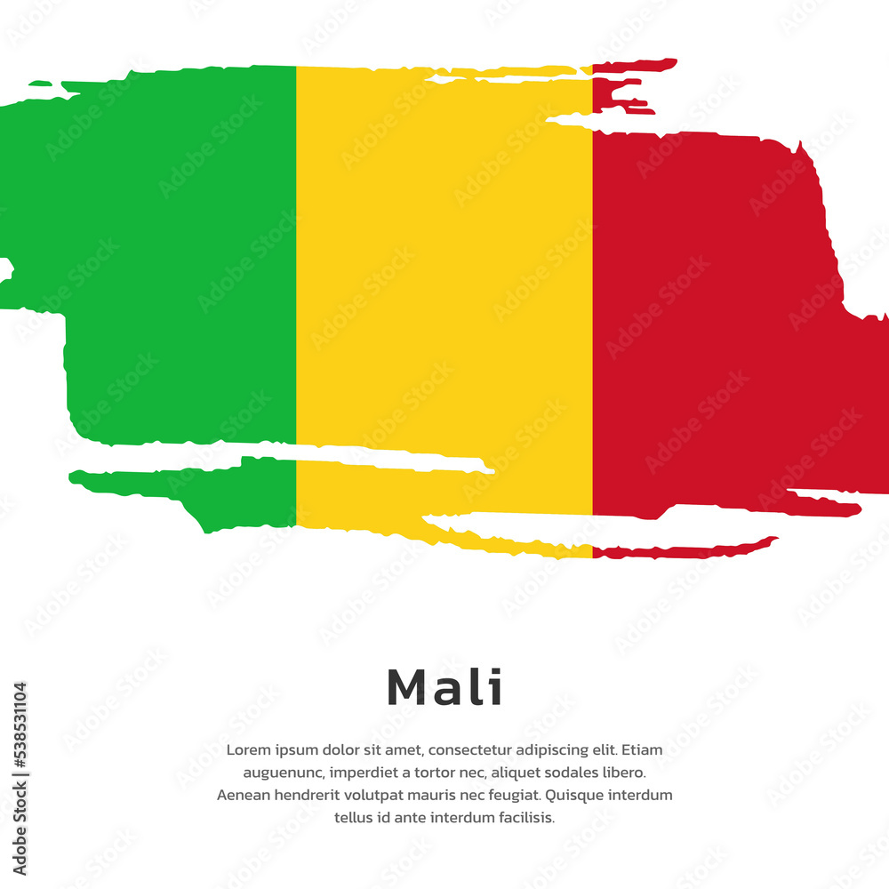 Obraz premium Illustration of Mali flag Template