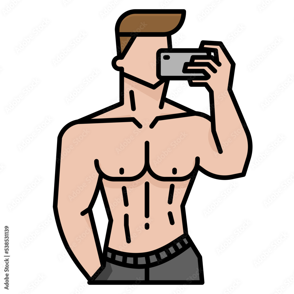 Fototapeta premium Bodybuilding trainer line icon