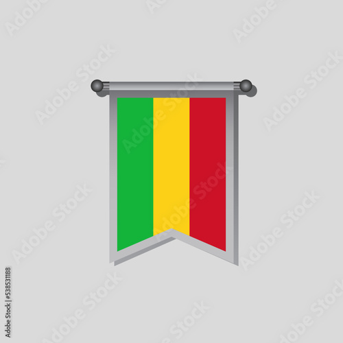 Illustration of Mali flag Template