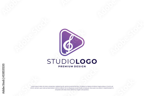 simple music logo design illustration