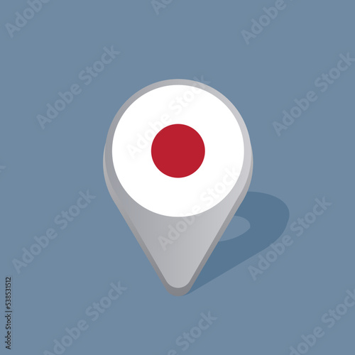Illustration of Japan flag Template
