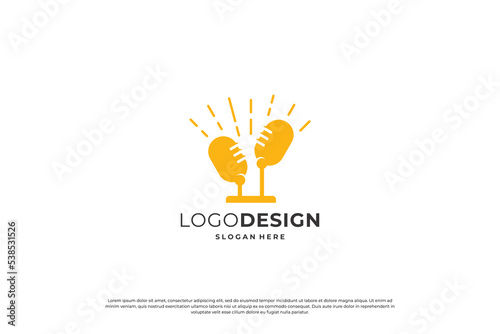 creative podcast logo design. minimalist podcast logo concept.