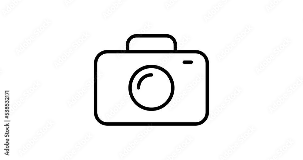 camera animated outline icon design camera animated outline icon design