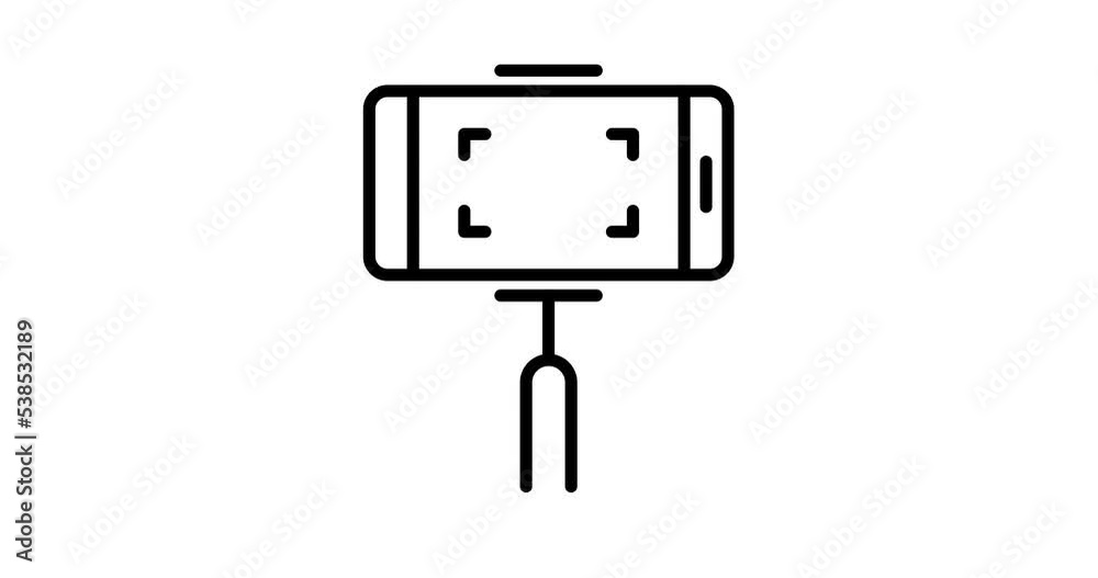 selfie stick animated outline icon design selfie stick animated outline icon design