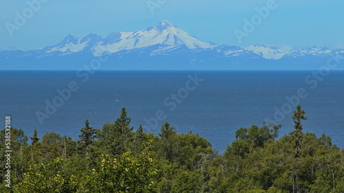 Mount Iliamna in Chigmit Mountains at Cook Inlet in Alaska,United States,North America
 photo