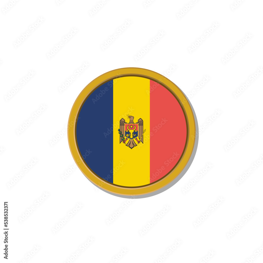 Fototapeta premium Illustration of Moldova flag Template