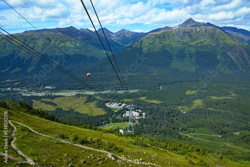 View from Mt.Alyeska Tram at Girdwood in Alaska,United States,North America 