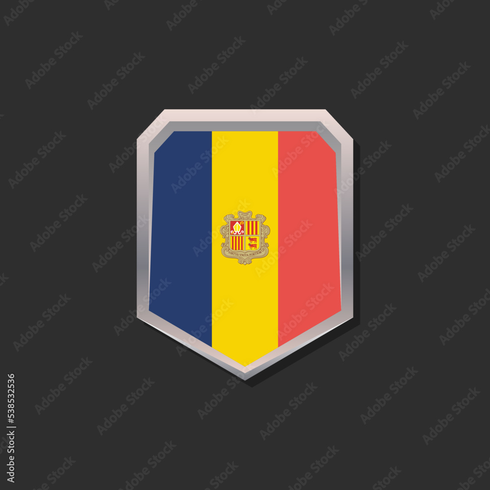 Fototapeta premium Illustration of Andorra flag Template