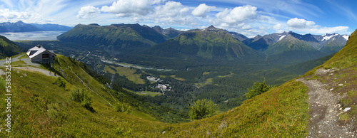 View from upper station of Mt.Alyeska Tram at Girdwood in Alaska,United States,North America 