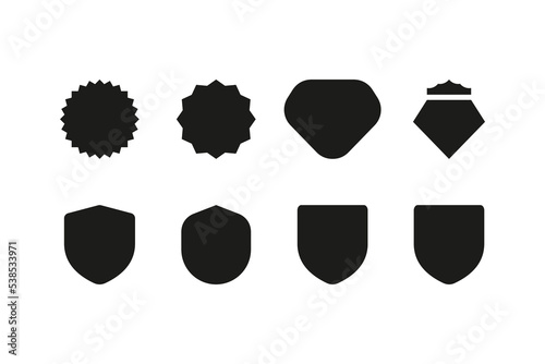set of silhouette shape of badge, label, emblem. element badge template.