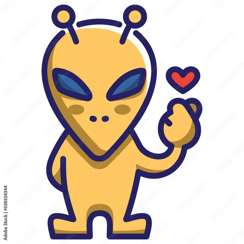 alien with antennas posing finger heart icon alien with antennas posing finger heart icon