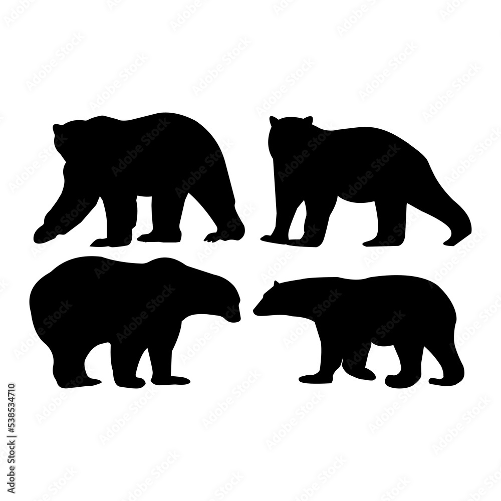 Fototapeta premium set of silhouette bear vector illustration