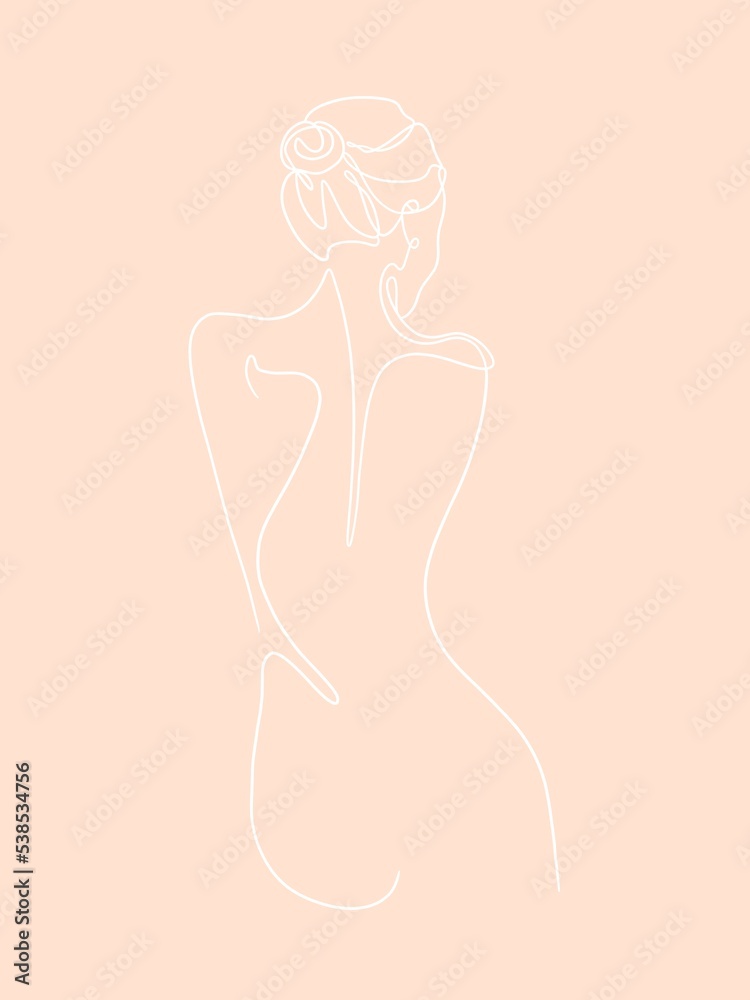Line Art girl from the back Line Art girl from the back