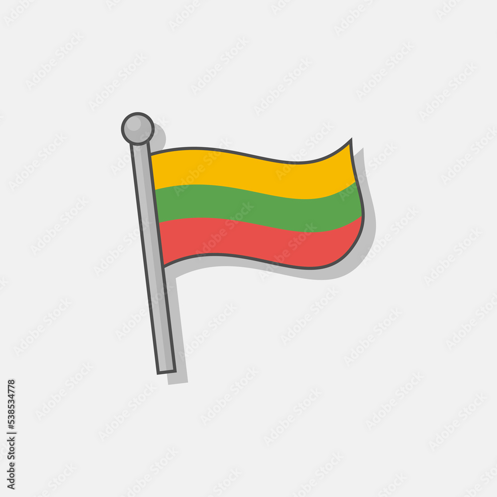 Illustration of Lithuania flag Template Illustration of Lithuania flag Template