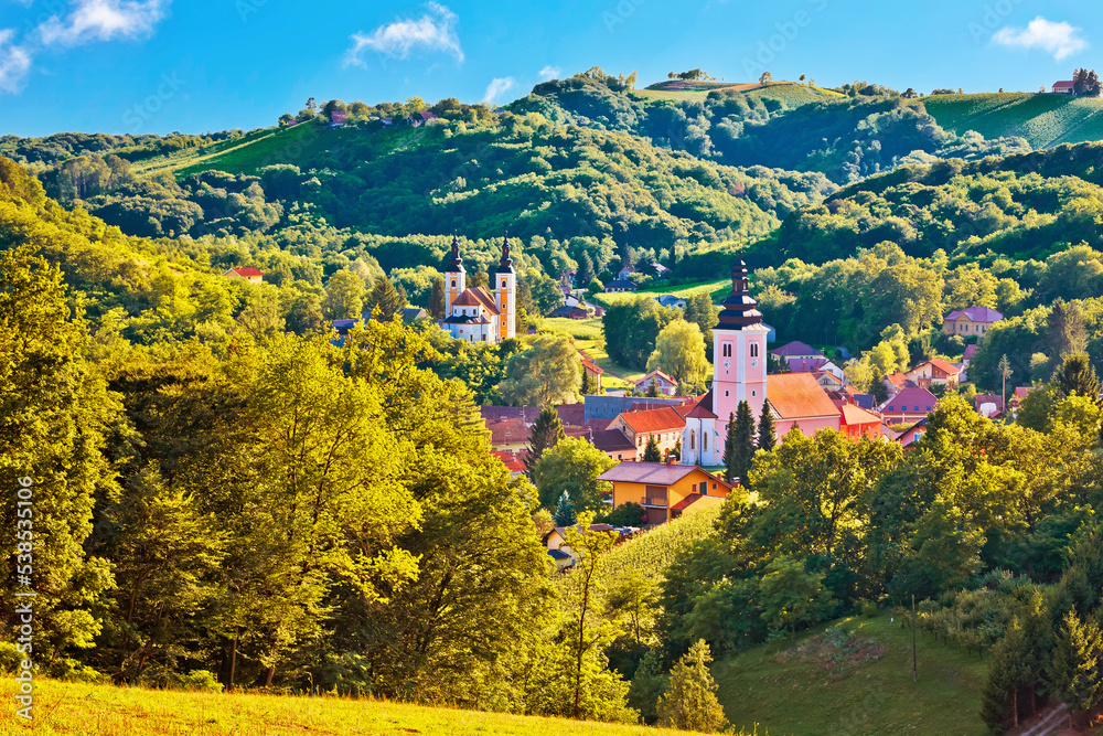 Village of Strigova green landscape hills view