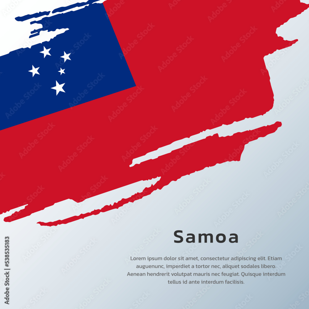 Fototapeta premium Illustration of Samoa flag Template