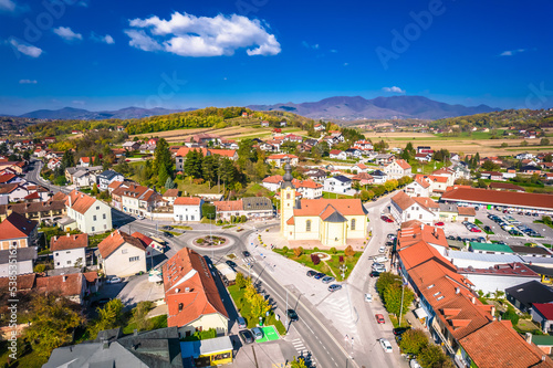 Fototapeta Naklejka Na Ścianę i Meble -  Town of Zlatar in Zagorje region aerial view