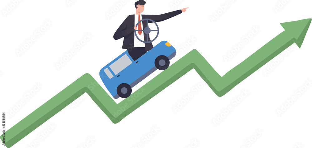 Business vision to see opportunity, Business leadership and vision to lead the company's success, career direction or success at work. illustration png