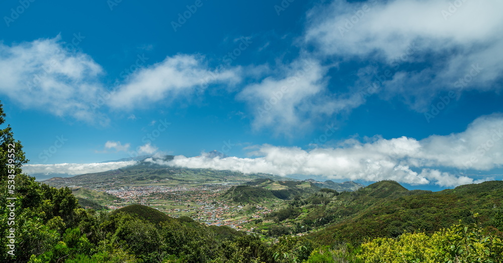 View on Tenerife island from Anaga Rural Park road.