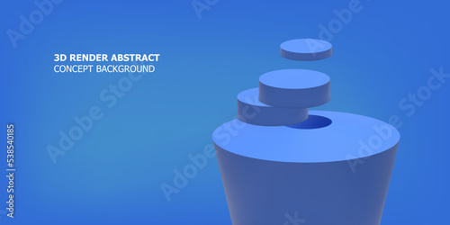 3d rendering abstract blue background minimal concept 3d render illustration design minimalist scene shape mockup