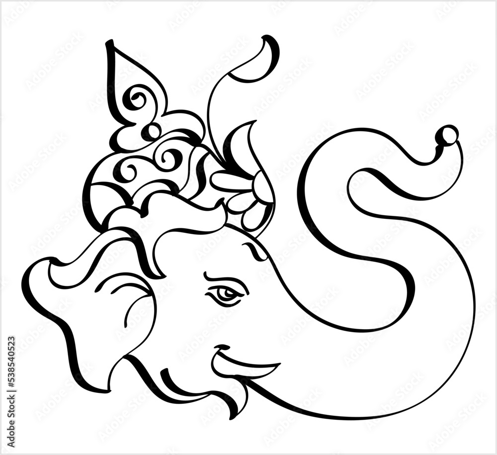 Ganesha Pen Ink Style M_2210002 Ganesha Pen Ink Style M_2210002