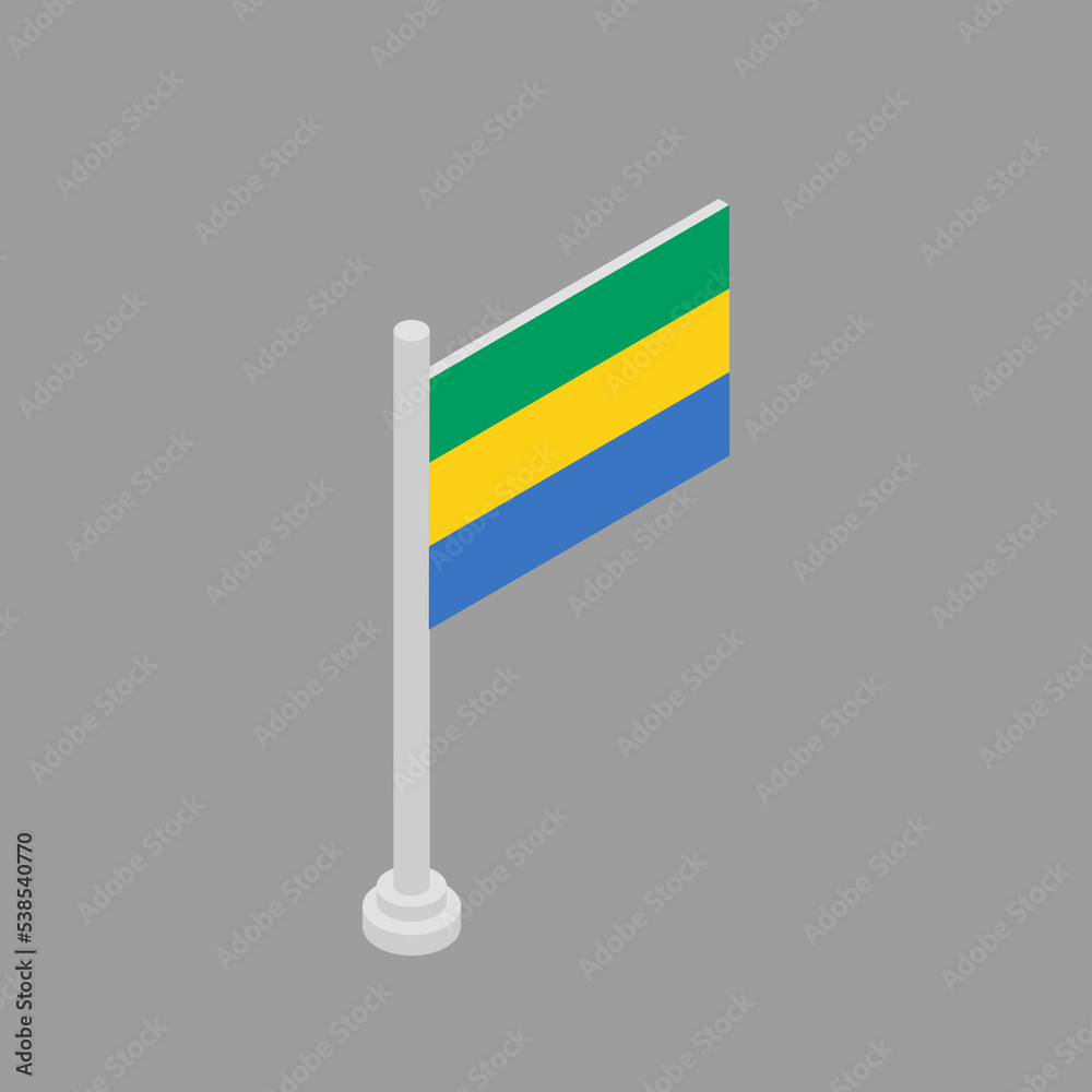 Illustration of Gabon flag Template Illustration of Gabon flag Template