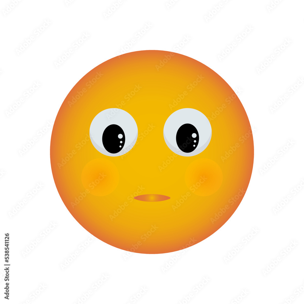 Surprised smiley with big eyes, message reaction emoji for social networks. Vector smiley. Surprised smiley with big eyes, message reaction emoji for social networks. Vector smiley.