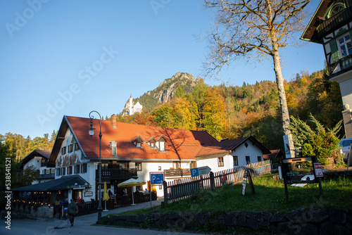 Germany, Bavaria, Schwangau, Neuschwanstein Castle, small town © wu shoung