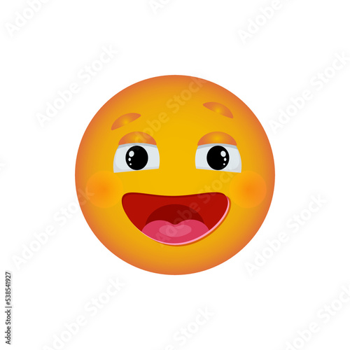 Emoticon with a big smile, Emoji reaction to messages for social networks. Vector smiley.