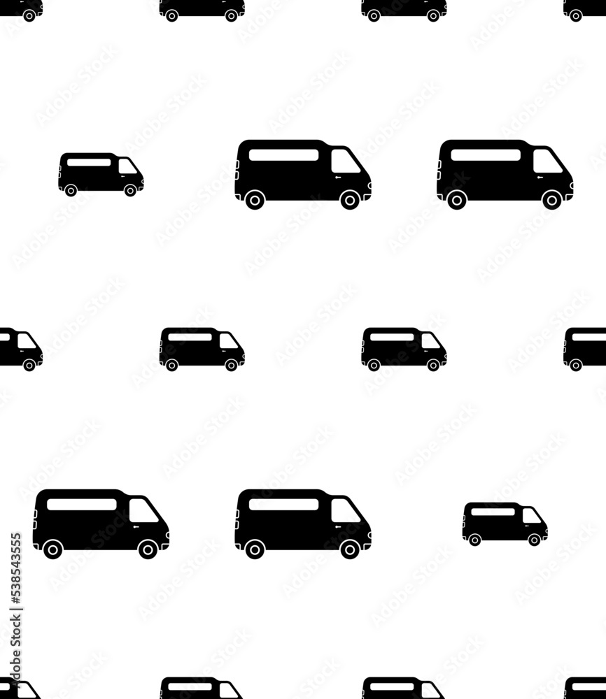 Van Icon Seamless Pattern, Vehicle Icon, Automobile Car