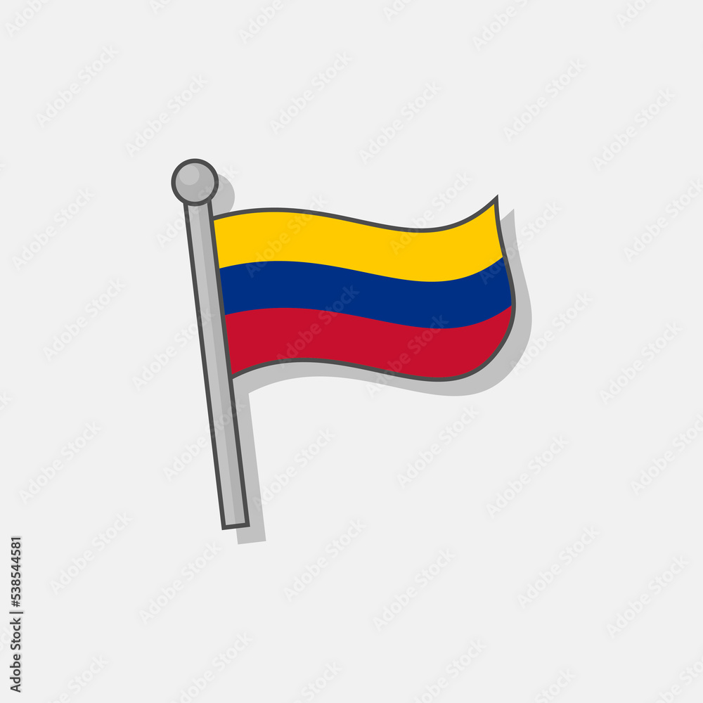 Illustration of Colombia flag Template Illustration of Colombia flag Template