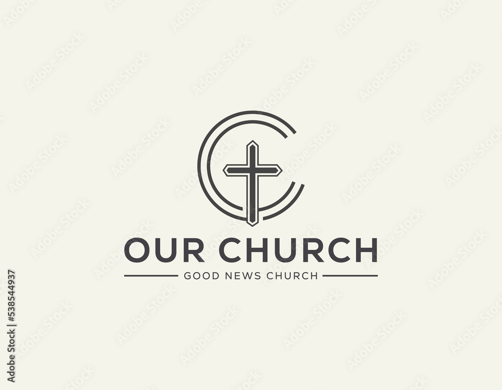 Church logo sign modern vector graphic abstract Stock Vector Adobe Stock