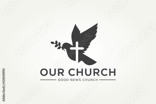 Fotótapéta Church logo sign modern vector graphic abstract