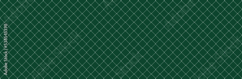 Net texture pattern on green background. Net texture pattern for backdrop and wallpaper. Realistic net pattern with black squares. Geometric background, vector illustration