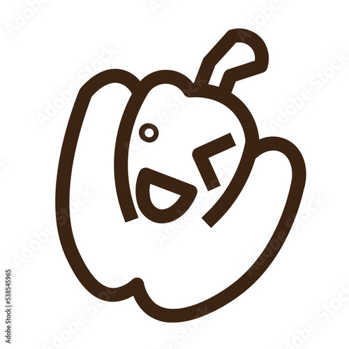 cartoon character emoji kawaii paprika smile vegetable icon