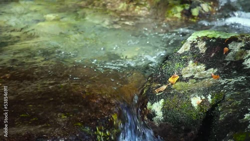 clear river water flowing over the rocks, close-up 3