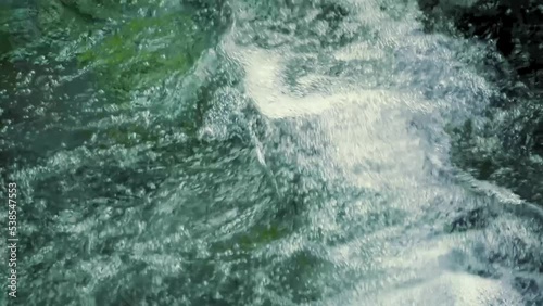 clear water flowing into the river, top view 5