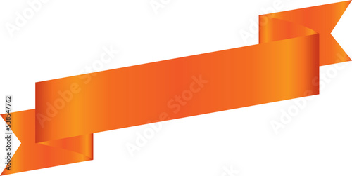 Orange Ribbon Label Tag Illustration