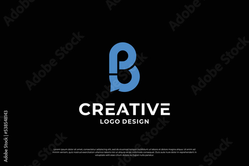 Letter BP logo design template. Initial letters BP. Symbol BP. Creative letter BP logo vector.