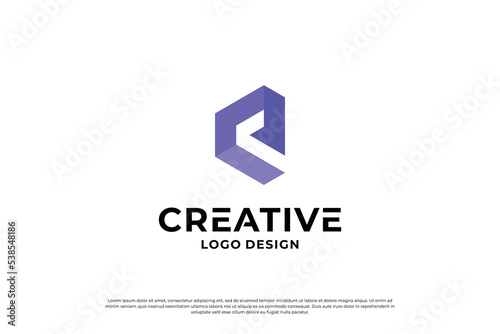 Letter E logo design vector. Initial letter E logo inspiration, Creative E symbol logo business.