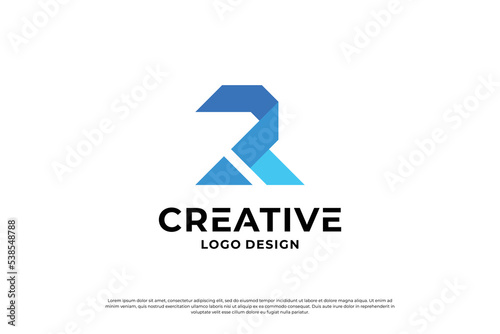 Letter R logo design idea for brand initial letters, symbol logo business.