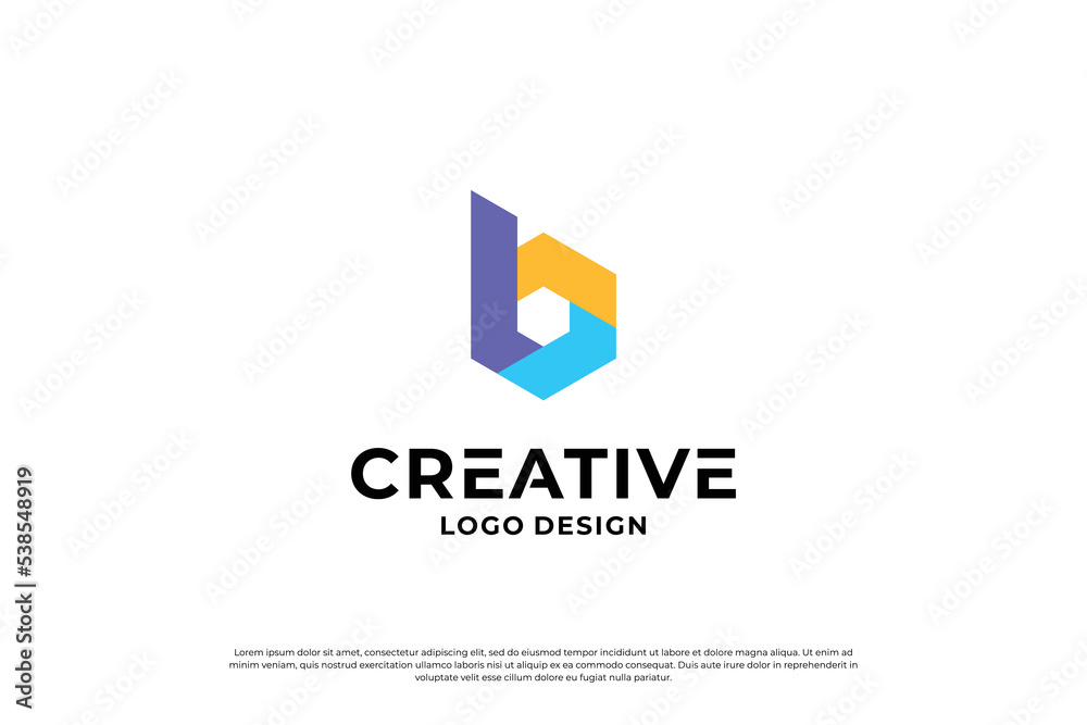 Letter B logo design template. Creative initial letters B logo symbol. Letter B logo design template. Creative initial letters B logo symbol.