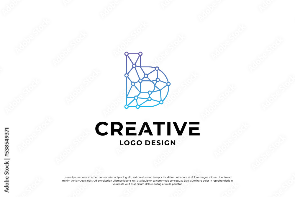 Letter B logo design template. Creative initial letters B logo symbol.