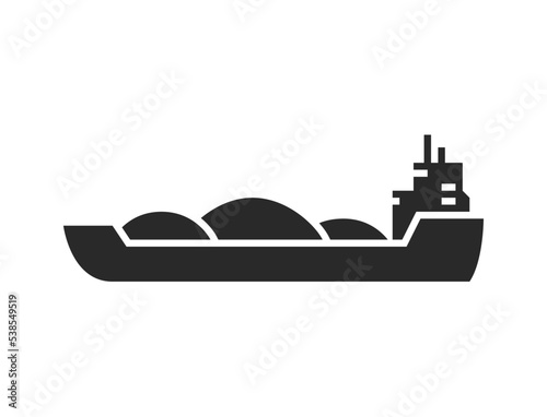 Foto barge ship icon. river cargo vessel symbol. isolated vector image
